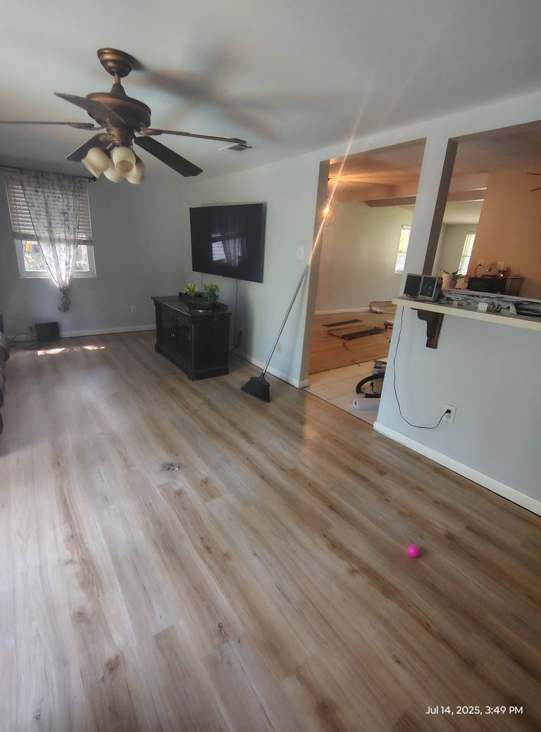 Completed light tone LVP installation